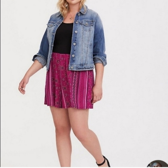 Torid Black Pink Knit Challis geo print tank Romper 2X - Picture 2 of 8